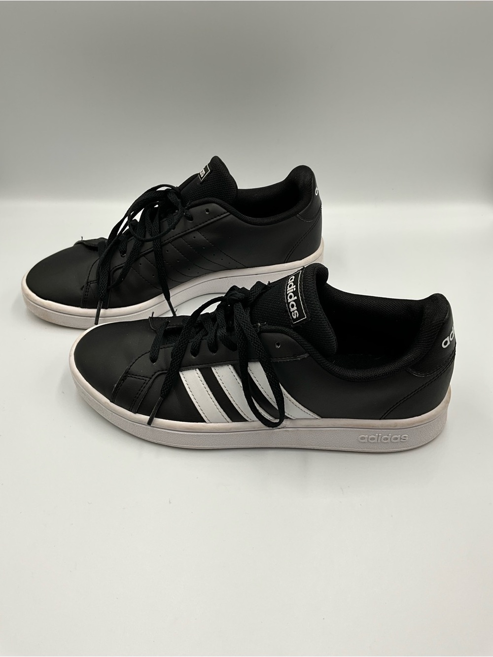 adidas Sneakers Size 8 Black Women’s Sneakers with White Stripes